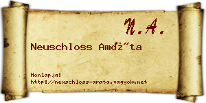 Neuschloss Amáta névjegykártya